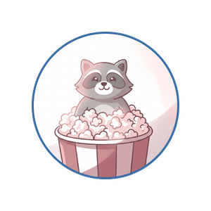 emotional flu - raccoon in popcorn bucket